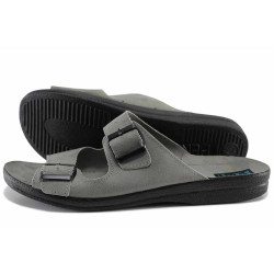 Сиви домашни чехли, анатомични, текстилна материя - всекидневни обувки за пролетта и лятото N 100021668